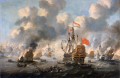 Les Hollandais incendient la flotte anglaise avant Chatham 1667 Peter van de Velde Batailles navales